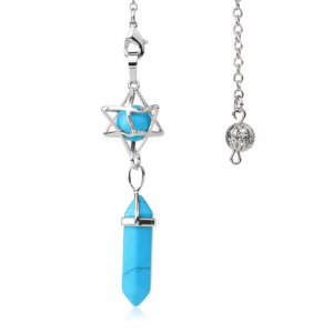 PENDULE RADIESTHÉSIE MERKABA BLUE TURQUOISE