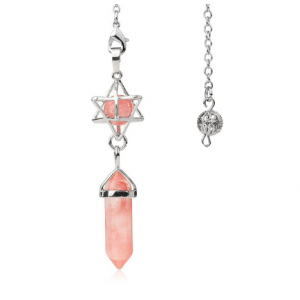 PENDULE RADIESTHÉSIE MERKABA WATERMELON CRISTAL